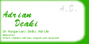 adrian deaki business card