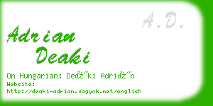adrian deaki business card